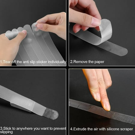 Curved Strips 6PCS Bath Tub Shower Self Adhesive Non Skid Anti Slip Stickers Dn Curved Strips 6PCS Bath Tub Shower Self Adhesive Non Skid Anti Slip Stickers Dn